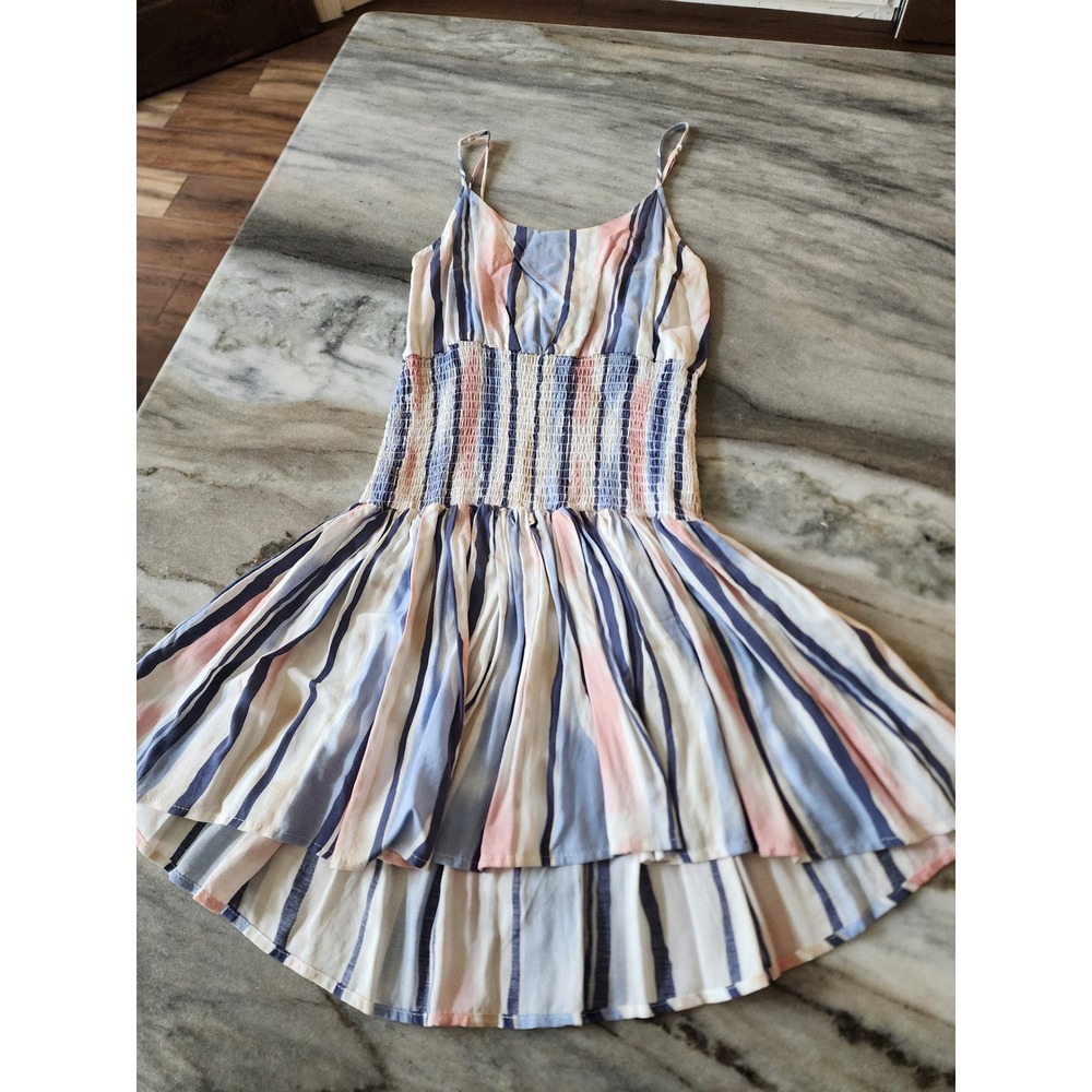 Ocean Drive Boutique Womens Small  Striped Smocked High Low Sundress